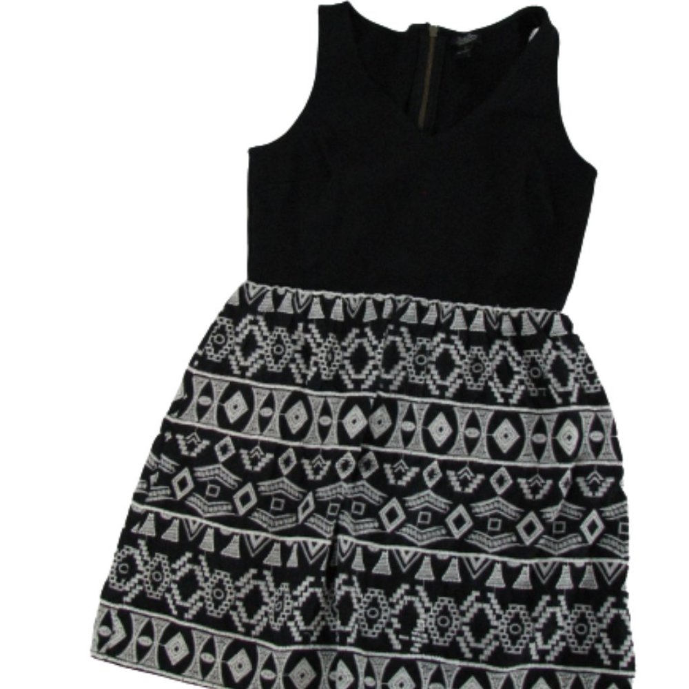 Lucky Brand Dress Black White Embroidered Women's Size Small Sleeveless